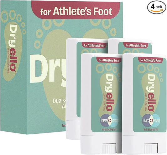 Athlete’s Foot Treatment Stick – Antifungal Stick for Athlete’s Foot, Tolnaftate 1%, Easy Glide-On No Mess Application – 4 Sticks in Total (2-Pack)