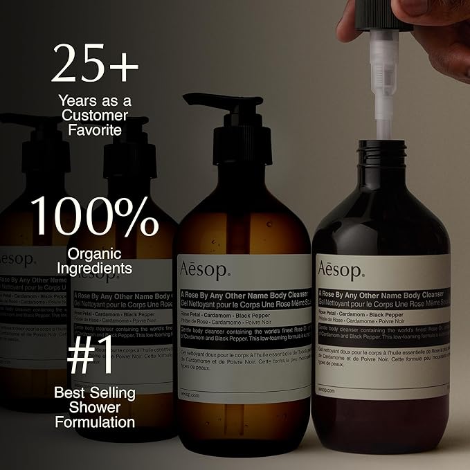 Aesop A Rose By Any Other Name Body Cleanser | Gentle Botanical Cleanser with Rose Petal Oil & Plant Extracts | 500 mL / 16.9 oz