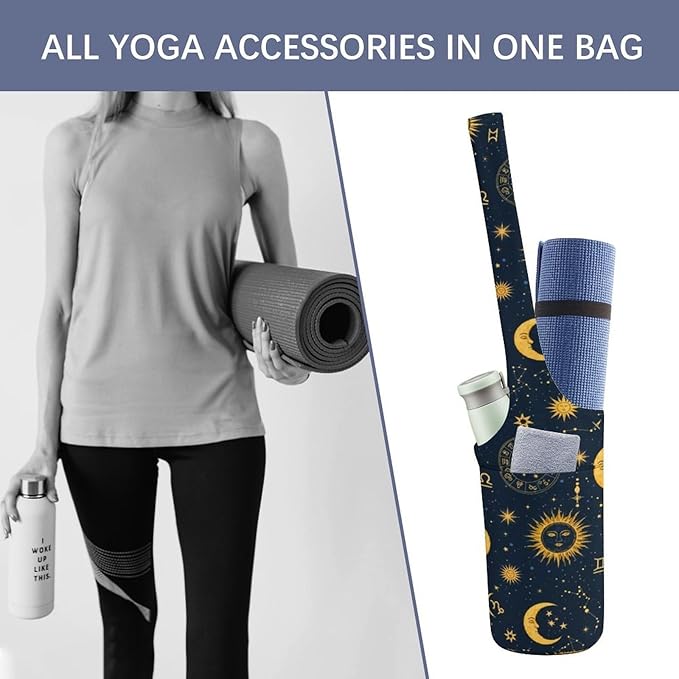 Portable Yoga Mat Carrier Single Shoulder Bag with Pocket Spacious for Yoga Gym Fitness Travel