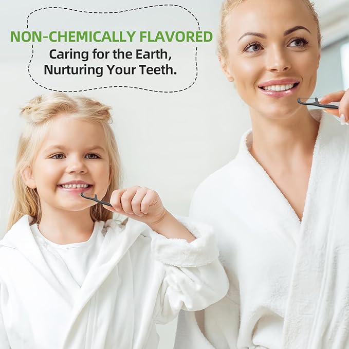 RAZOKO 100 Count Biodegradable Charcoal Dental Floss Picks, Plant-Based Mint Flossers with Bamboo Charcoal Thread, Shred-Resistant & Eco-Friendly Teeth Cleaning Sticks for Adults & Kids