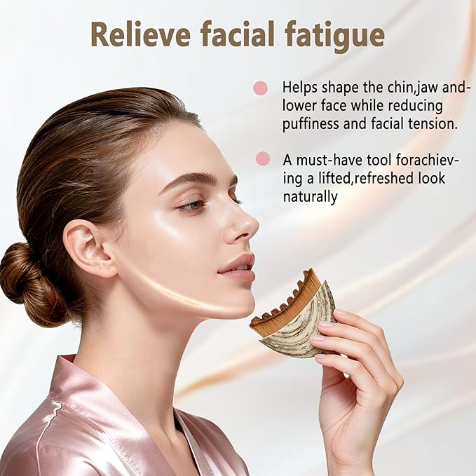 NTIERA New Lymphatic Contour Face Brush,2026 Jawline Sculpting Lymphatic Drainage Massager,Dry Brush Facial Tool for Puffiness Detox & Glow,Manual Skincare Brushs,Ultra Soft PBT Bristles
