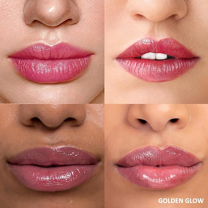 popcode Color Changing Lipstick with 24K Gold Flakes - Moisturizing & Long Lasting pH Lip Balm, Hydrate & Nourish Lip While Leaving Sheer Pink Tint, Golden Glow
