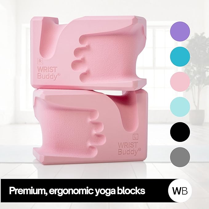 WRISTBuddy® Yoga Blocks 2-Pack (Left + Right) — Ergonomic, Hand-Shaped EVA Blocks for Wrist Relief & Better Grip | Doctor-Designed Support for Yoga, Pilates, Handstands, Push-Ups & Rehab