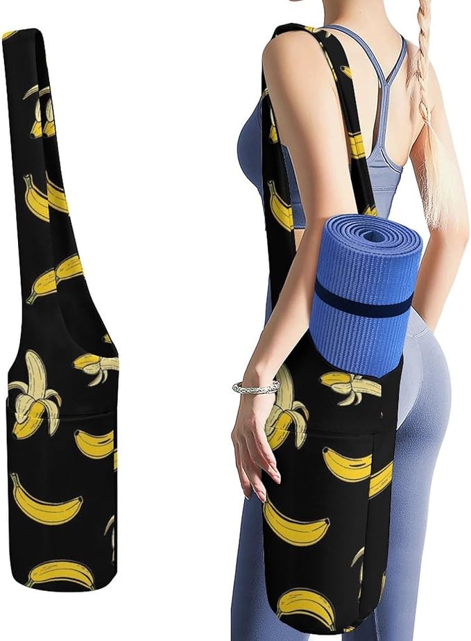 Yoga Mat Bag for Women, Stylish Yoga Mat Tote Sling Carrier Bag, Long Strap Exercise Mats Totes Sport Storage Bag