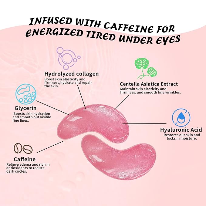 Maskiss Under Eye Patches (30 Pairs), Caffeine Eye Masks for Dark Circles Puffy Eyes Undereye Bags, Collagen Eye Patches for Wrinkles and Puffiness, Skin Care Gift for Her