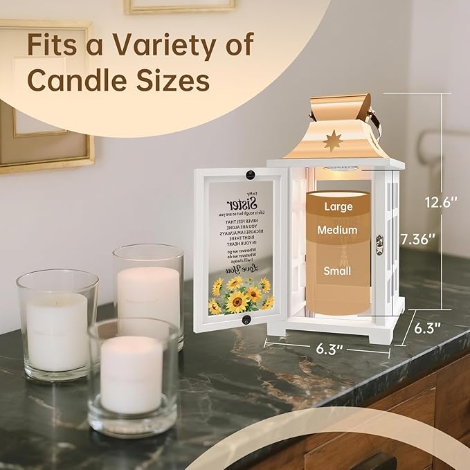 Sister Gifts from Sister, Candle Warmer Lamp Lantern with Timer, Christmas Birthday Gifts for Sisters from Sisters - Thanksgiving Gifts