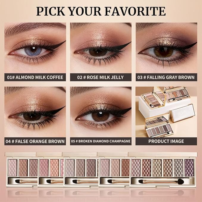 Rose Mauve Neutral Nude Eyeshadow Palette – 6 Matte & Shimmer Eye shadow, Soft Pink & Mauve Tones, Blendable Long-Lasting Eye Shadow Kit for Natural Everyday Makeup, Soft Glam Looks & Mature Eyes 2