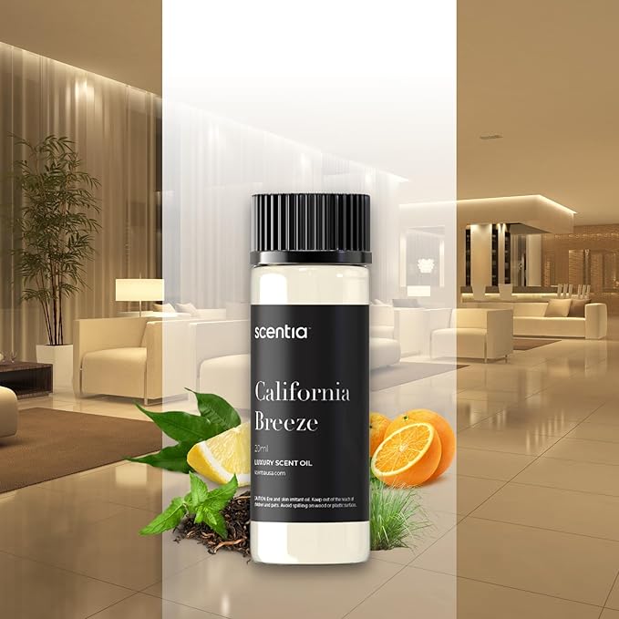 Scentia Diffuser Oil Inspired by The Delano Beach Club Hotel Scent - 20 mL 0.67 fl oz - Essential Oil Blend Orange, Green Tea & Jasmine for Aromatherapy Diffusers - California Breeze