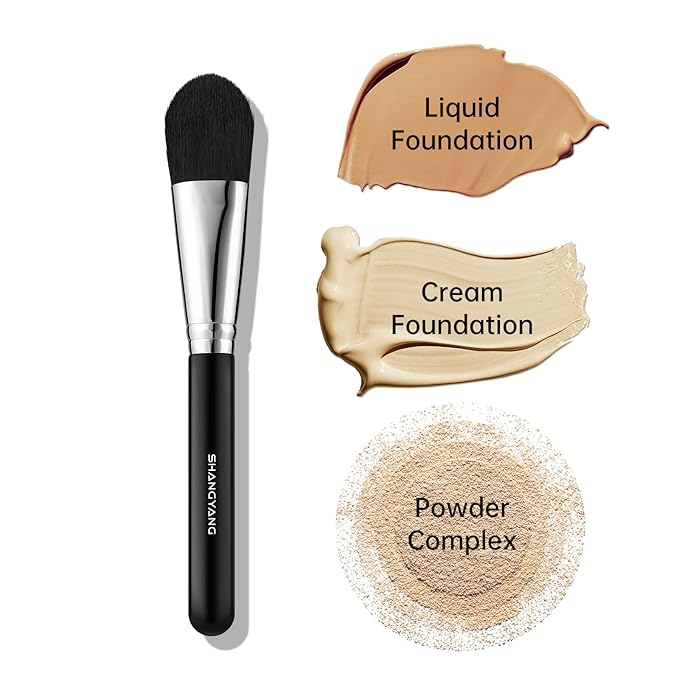 Brush Master Foundation Brush for Liquid, Flat Foundation Makeup Brush for Liquid Cream Foundation Powder Buffing Blending Vegan Premium Face Cosmetic Makeup Tool