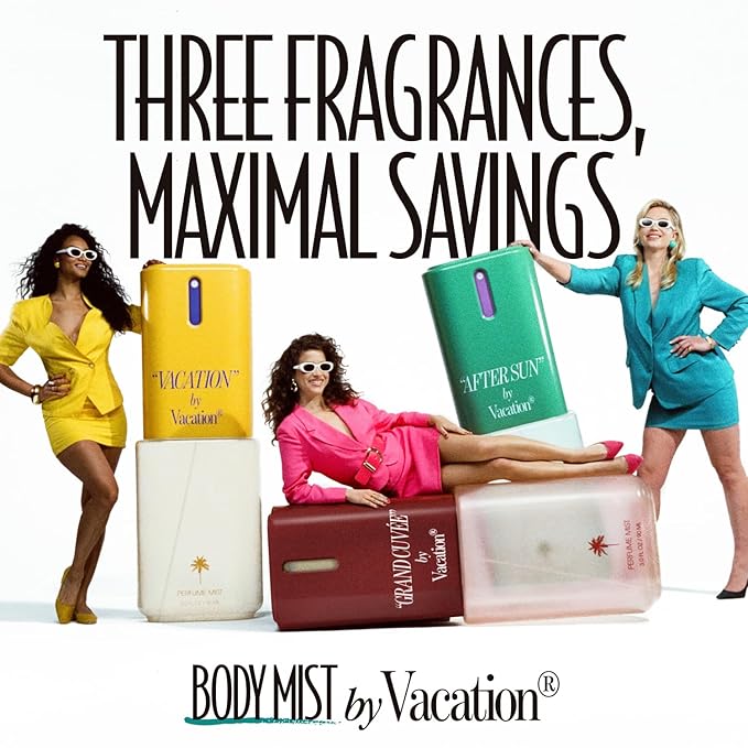 VACATION Body Mist Collector’s Set, Perfumed Body Mist Spray Trio for Women & Men, Coconut, Aloe, Argan, Beach Summer Fragrance Bundle, Layer with Eau de Toilette, Travel Size 3 x 3 fl oz