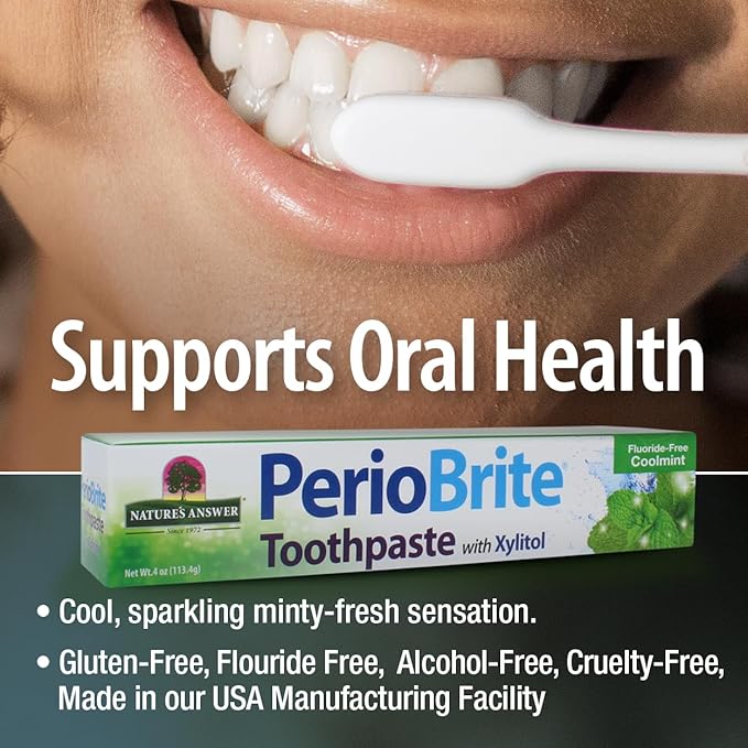 Nature's Answer Periobrite Natural Toothpaste, Cool Mint, 4 Ounce, 3 Count Nature's Answer Periobrite Natural Toothpaste, Cool Mint, 4 Ounce