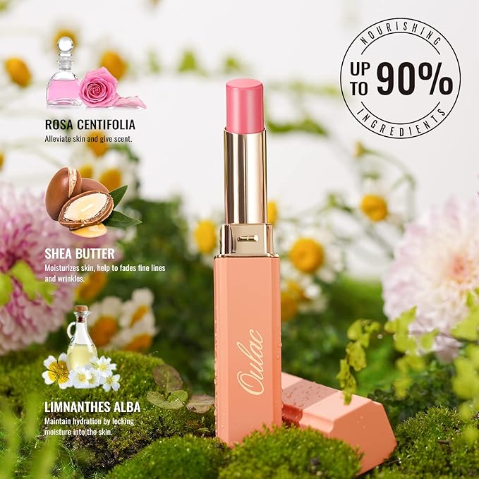 Oulac Light Black Lipstick for Women - 2 in 1 Glossy Ink Black Tinted Lip Balm,Semi-Transparent Hydrating Lip Gloss, Shine Juicy Finish Vegan 2.2g/0.07oz (27)