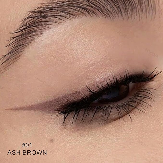 KYDA Ash Brown Gel Eyeliner, Lasting Waterproof Cream Eyeliner & Eyebrow Makeup, High Pigment Smudge-proof Formula, Waterline Matte Eye Liner with Brush, Natural Brow Pomade Set