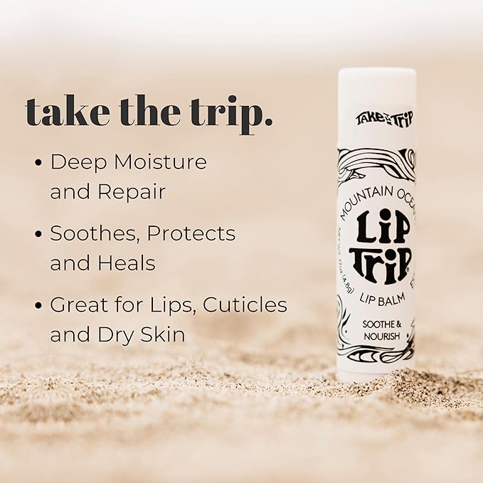 Mountain Ocean The Original Skin Trip Lip Balm, .17 Oz Tube, Nourishing, Healing & Hydrating Lip Moisturizer, with Lanolin, Beeswax & Coconut Oil (New Look, Same Formula)