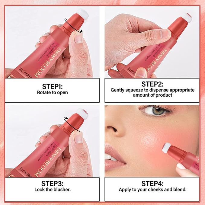 CAHIUYOA Blush Wand Liquid Cream Blush Makeup Stick Cool Pink