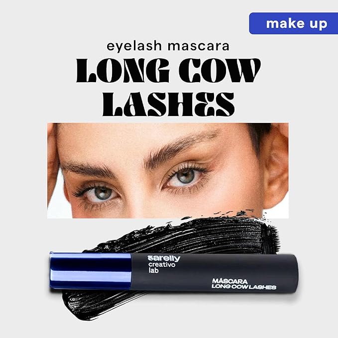 SARELLY Cow Lashes Mascara | Waterproof | Volumizing & Lengthening | Lash-Conditioning | Vegan & Cruelty-Free