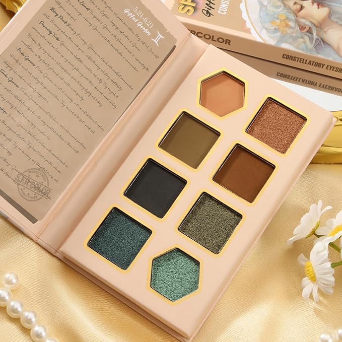 12-Color Zodiac Eyeshadow Palette, Matte Metallic Shimmer Pressed Pigments, Highly Pigmented Makeup Palette for Professional & Daily Eye Makeup (8284 Gemini)