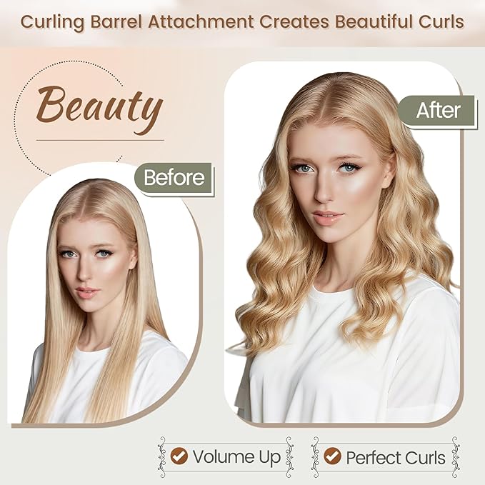 1.2in Long Hair Curling Barrel Attachment for Shark FlexStyle, Auto-Wrap Curling Iron Curlers to Create Natural Classic and Textured Waves Loose Curls Waves