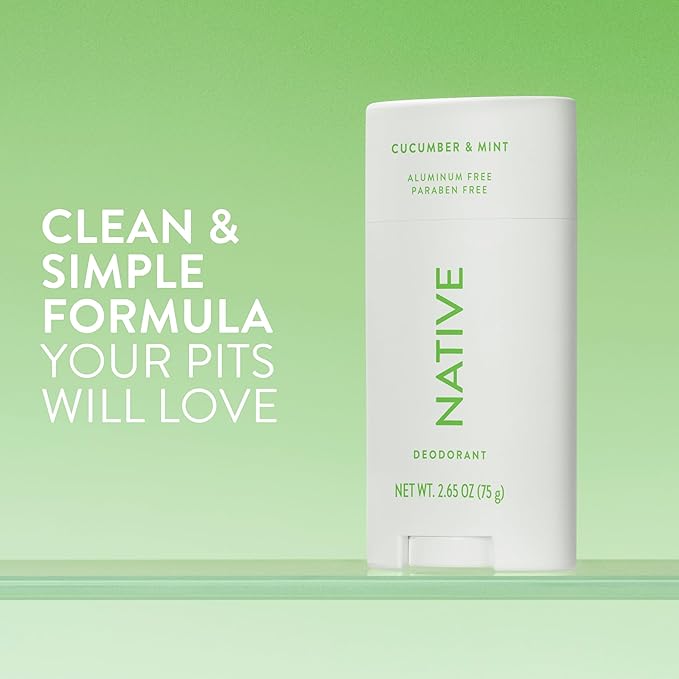 Native Deodorant Contains Naturally Derived Ingredients, 72 Hour Odor Control | Deodorant for Women and Men, Aluminum Free with Baking Soda, Coconut Oil and Shea Butter | Cucumber & Mint