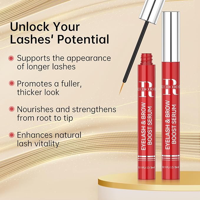 Redcool Lash Serum: Eyelash Growth Serum Gentle Natural Vegan Enhancing Treatment Nourishing Conditioning Formula for Longer Thicker Fuller Natural Lashes -3ml