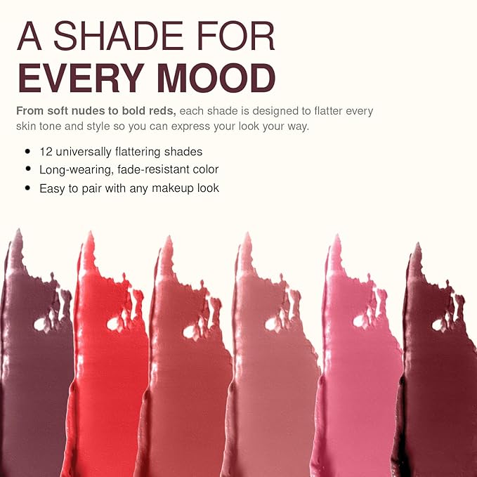Palladio Herbal Matte Lipstick, Creamy and Full Coverage Long Lasting Matte Lipstick, Lady Rose