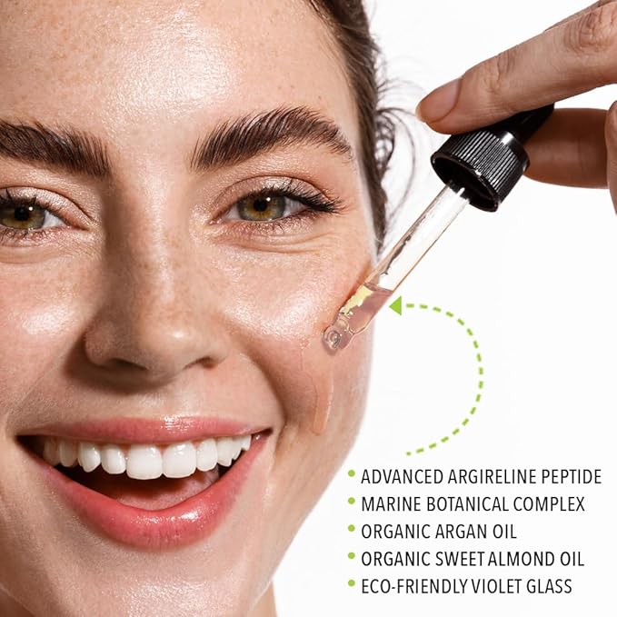 Lemyn Organics Argireline Youth Peptide Face Oil Serum | Anti-Aging, Hydrating, and Firming | Freshly Made Skincare | 15ml