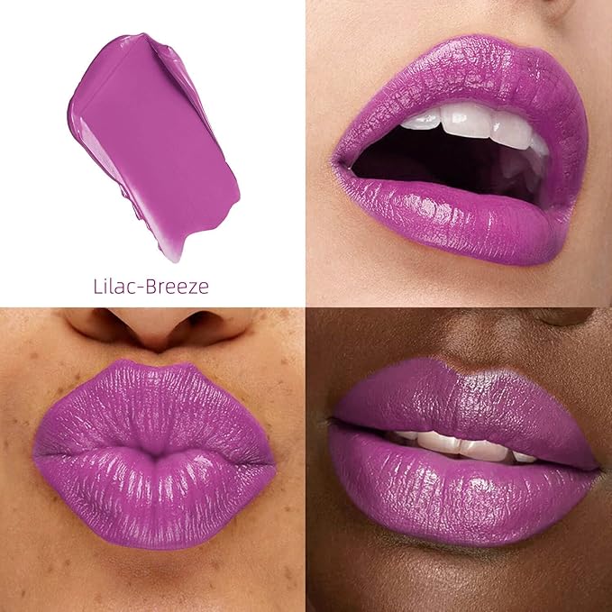 ilembane Purple Moisturizing Lipstick – Hydrating Long-Lasting Cream Lip Balm for Dry Lips, Soft Lilac Glossy Tint, Waterproof, All-Day Wear (Lilac Breeze)