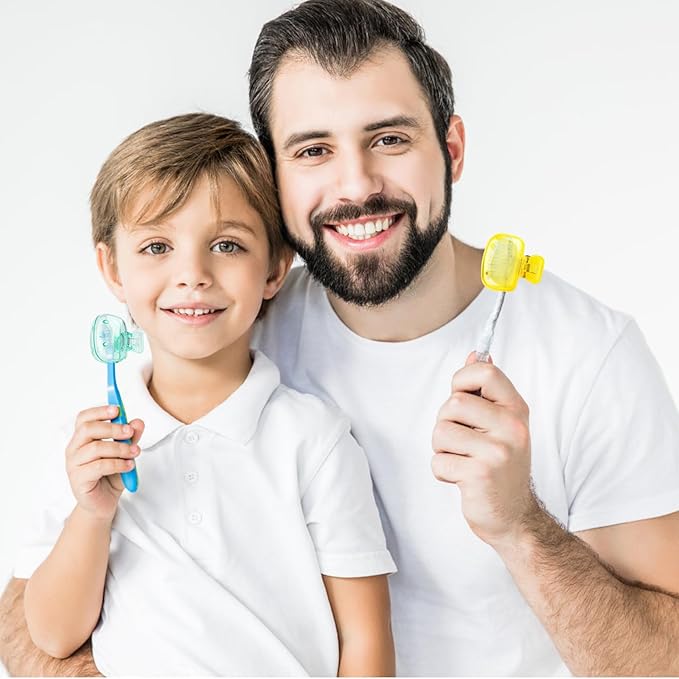 6 Pack Toothbrush Covers Portable Toothbrush Protector Coverings Clips Travel Protector Plastic Brush Pod Protection Clip Case Tooth Brush Covers for Kids Bathroom Home Travel Supplies