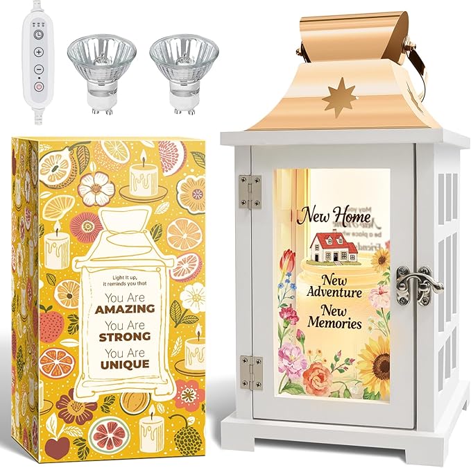 House Warming Gifts New Home Decor – Housewarming Gifts for Women, Men, Couple, New Homeowner - First Apartment Essentials, Candle Warmer Lamp Lantern with Timer
