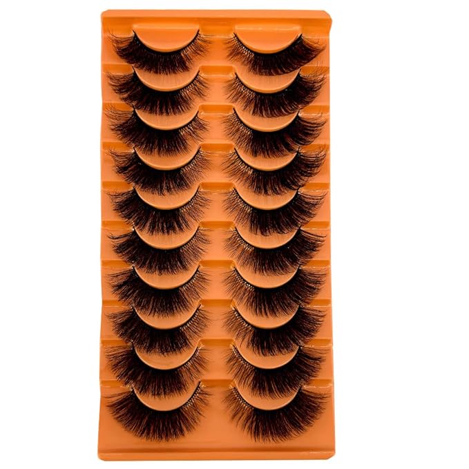 HBZGTLAD Soft Mink Eyelashes 3D Curl Winged End Eye Elongated Fake Lashes Thick Handmade Natural False Eyelash Messy Cross Lash Wholesale (ZT-1)