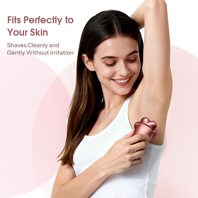Electric Razors for Women Legs : 5-in-1 Rechargeable Body Shaver, 7D Wet & Dry Bikini Trimmer, IPX7 Waterproof Lady Hair Remover for Face Underarms Pubic, Rose Pink
