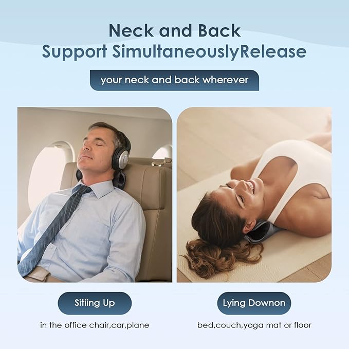 Z2 Neck Stretcher and Shoulder Relaxer Cervical Traction Device Memory Foam Back Pillow for Pain Relief for Home Office Outdoor Sport