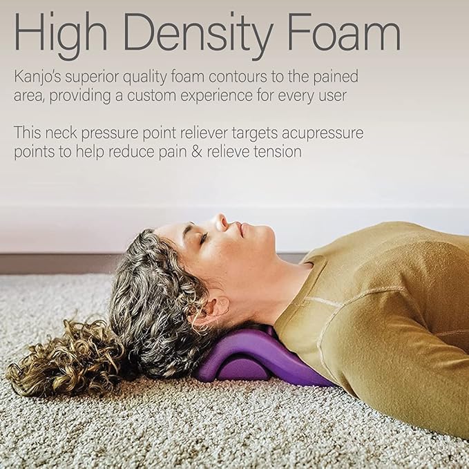 Kanjo Flex Firm Neck Cushion for Cervical Traction, Neck and Shoulder Relaxer, Neck Cervical Pillow with Acupressure Points for Pain Relief and Cervical Spine Alignment, Adjustable Firmness
