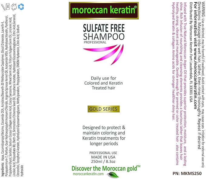 Moroccan Keratin Sulfate Free Shampoo & Conditioner Set Infused with Moroccan Argan Oil