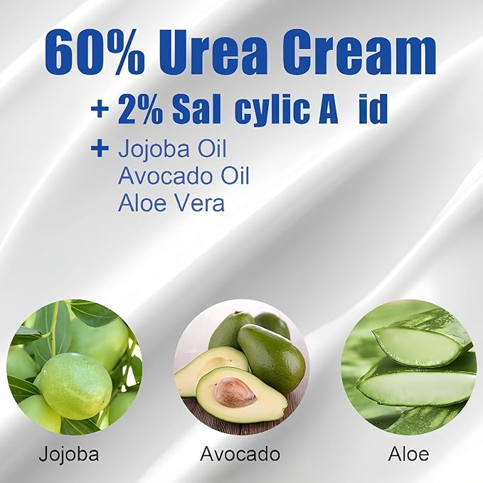 60% Urea Foot Cream – Large Size Foot & Heel Moisturizer with Jojoba Oil, Avocado Oil & Aloe Vera – Foot Lotion for Dry Cracked Feet, Hands & Elbows – 150ML/5.3oz Pump Bottle
