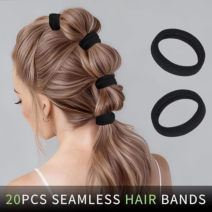 Teenitor 220Pcs Bobby Pins, Hair Ties and Rubber Hair Bands, 100pcs Black Bobby pins for Women 100pcs Hair Elastics 20pcs Seamless Hair Ties, Hair Accessories for Women Black