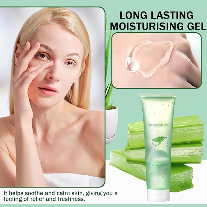 JunKuJK Moisturizing Gel for Face & Body,Non-sticky Gel After Sun Aloe Lotion Skin Care,Fast Absorbing Long Lasting Refreshing Hydrating Face Moisturizer for All Skin Types 01