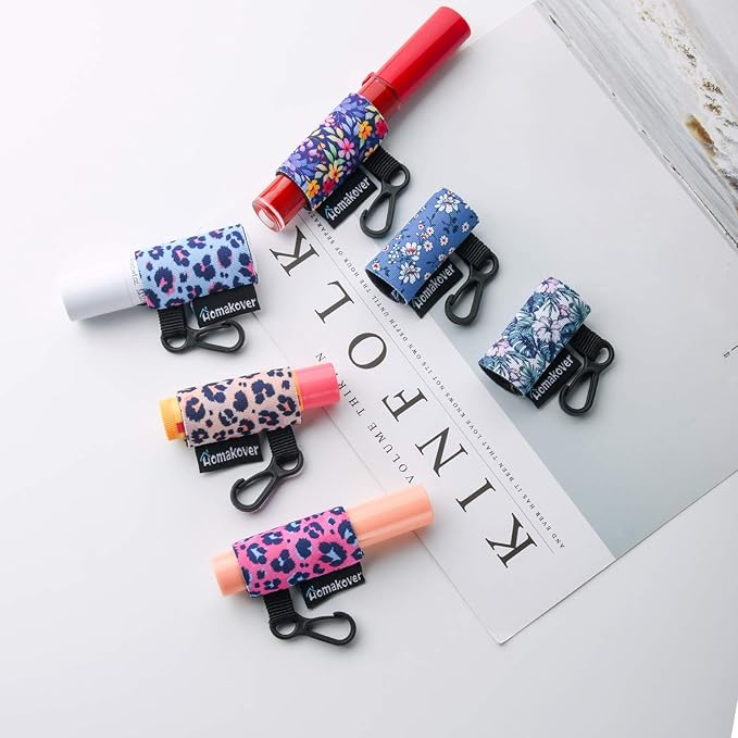 6 Pack Compact Clip-On Chapstick Holder Balm