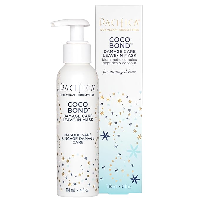 PACIFICA Beauty, Coco Bond Damage Care Leave-In Repair Mask Treatment, Dry & Damaged Hair from Bleach, Color, Chemical Services, Chlorine, & Heat, Coconut, Vegan