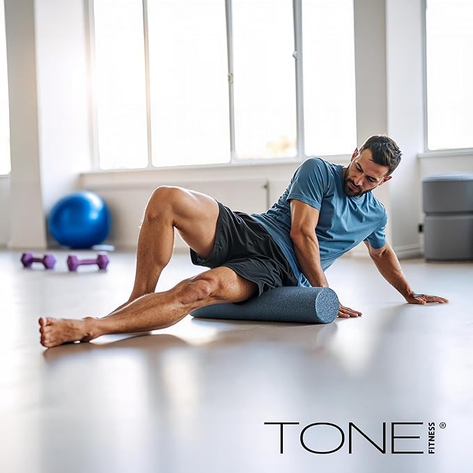 Tone Fitness High Density EPP Foam Exercise Foam Roller for Yoga, Pilates, Stretching, Massage, and Recovery | Multiple Sizes and Colors