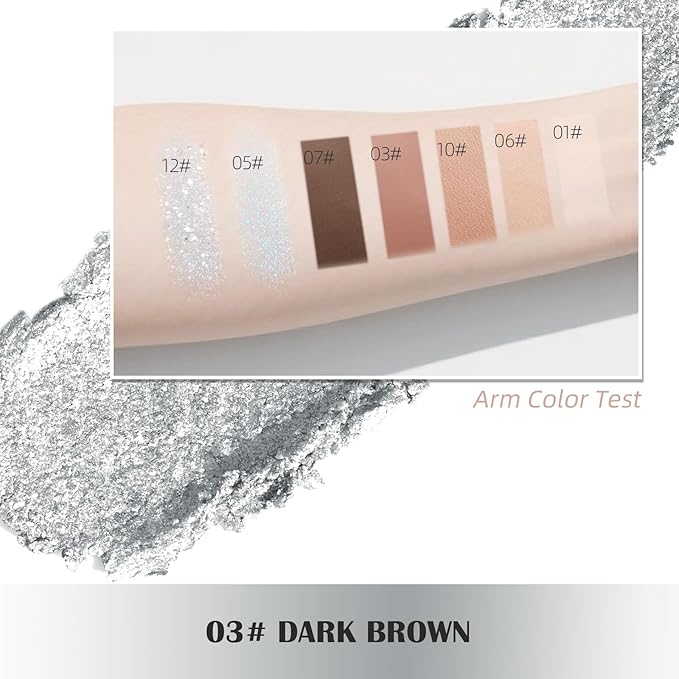 Single Matte Eyeshadow Palette, Cold Silver Glow Eye Shadow Makeup for Women, Smooth Eye-Shadow Powder with Lightweight & Blendable Formula for Daily Eye Shadow Palette Fairy Makeup #12