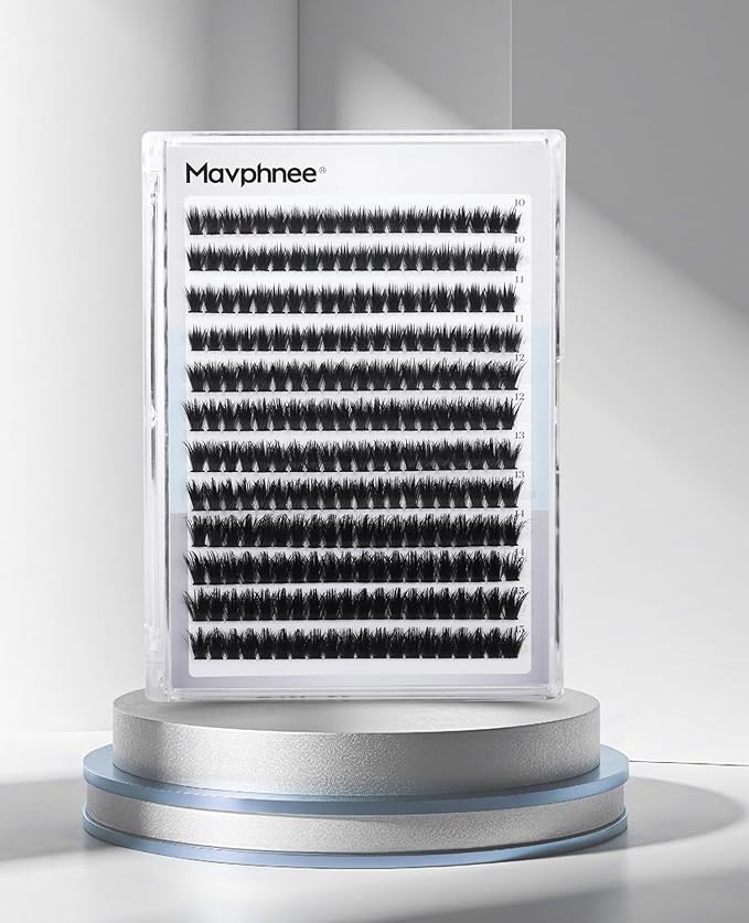 Hybrid Lash Clusters Fluffy Individual Lashes 10-15MM Natural Cluster Eyelash Extensions D Curve Wispy Cluster Lashes Reusable Soft Faux Mink Eyelash Clusters 240Pcs