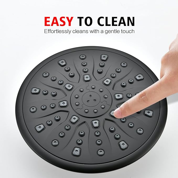 sumerain Matte Black Rain Shower System with Adjustable Slide Bar, Rainfall Shower Faucet Fixture with Handheld, Included Valve and Trim Kit