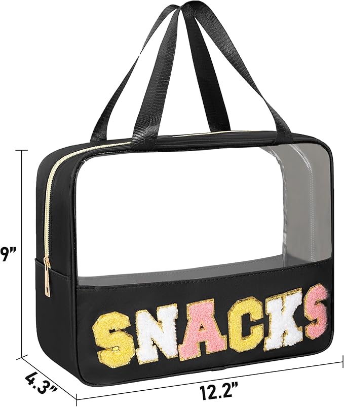 Chenille letter snacks bag zipper