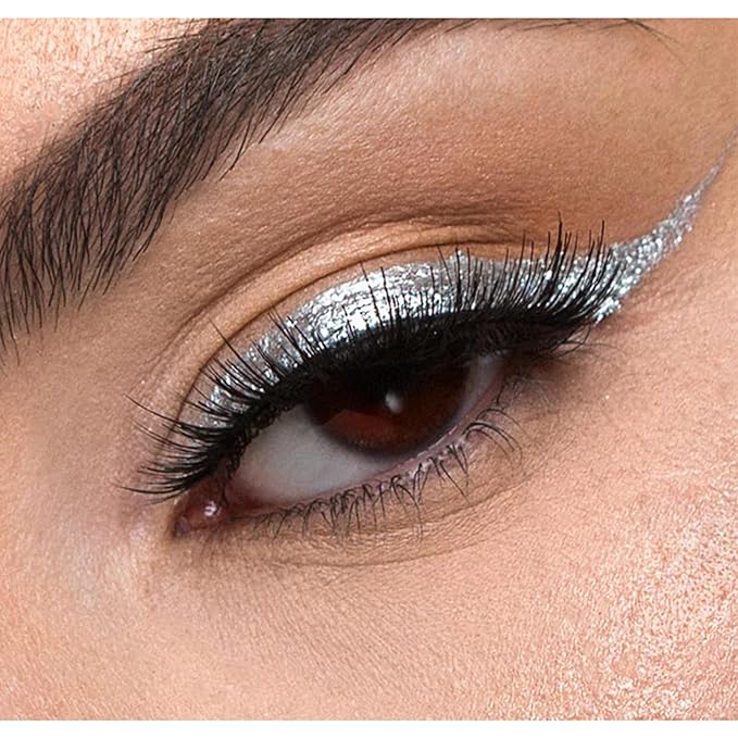 Liquid Eyeliner Pen, Waterproof Eyeliner Long-lasting Eye-Liner, Metallic-Eye-liner Easy To Use, White Black Red Brown Purple Colorful Eyeliner (Silver)