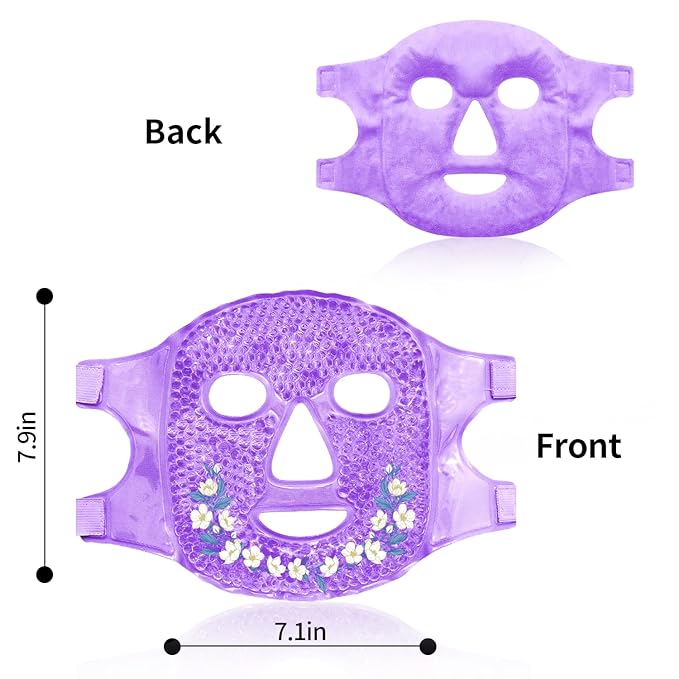 CONBELLA Cold Face Eye Masks Ice Face Mask Hot Cold Compress For Dark Circles, Puffiness, Migraines, Headache, Stress, Redness, Cooling Face Masks For Women Man, Skin Care