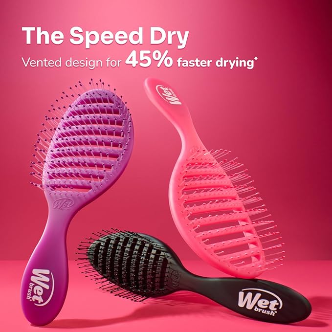 Wet Brush Speed Dry, Green Juice (Summer Quencher) - Vented Design & Soft HeatFlex Bristles Are Blow Dry Safe - Ergonomic Handle Manages Tangles - Pain-Free Hair Brush, Limited Edition