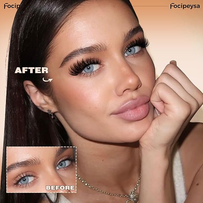 Focipeysa Eyelash Extensions 200D Lash Clusters 14-20MM Lashes Extensions Thick Lash Clusters D-Curly Individual Lashes Extensions Soft Reusable Cluster Lash Extension DIY Lash Cluster Extensions