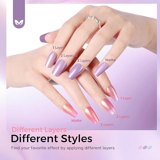 Morovan Pearl Nail Polish Set: Aurora Ombre Shimmer Iridescent Mermaid Spring Pastel Fingernail Polish Kit Blue Purple Pink Glitter Sparkle Quick Dry Nail Art Design Gift for Women Girls