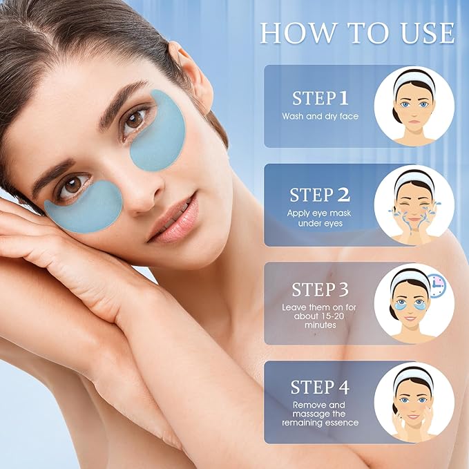 YOYORY Under Eye Patches Masks - for Dark Circles, Puffy Eyes, Fine Lines, Wrinkles, Eye Bags Treatment with Collagen and Hyaluronic Acid,Firming & Cooling, Moisturizing and Hydrating (60 Pcs) Blue